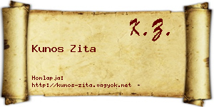Kunos Zita névjegykártya