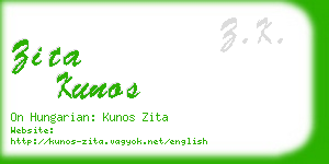 zita kunos business card